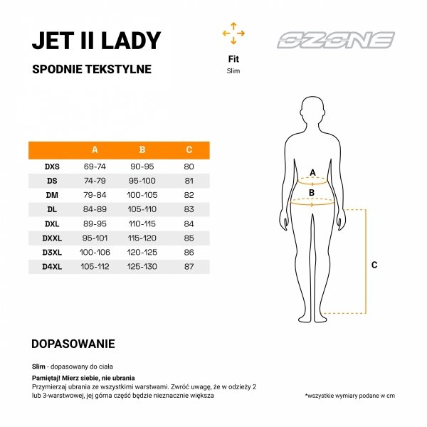 SPODNIE TEKSTYLNE OZONE JET II LADY BLACK DM
