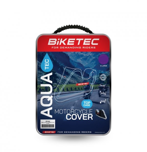 BIKETEC AQUATEC POKROWIEC WODOODPORNY NA MOTOCYKL /SKUTER/ Z KUFREM r. S