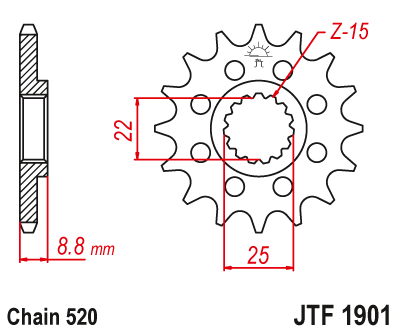 DID JT zestaw napędowy Betamotor 400 RR (13-16)
