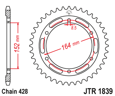 DID JT zestaw napędowy Yamaha SR400 (14-17)