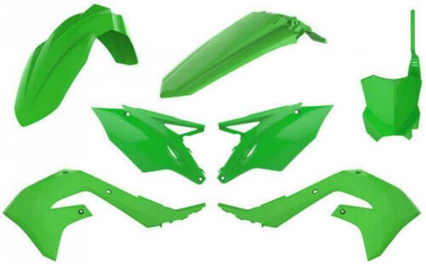POLISPORT KOMPLET PLASTIKÓW KAWASAKI KX 250F '21-'23; KX 450F '19-'23  KOLOR ZIELONY (LIME GREEN)