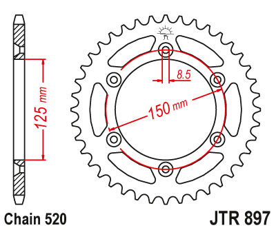 DID JT zestaw napędowy KTM 250 EXC Six Days TPI (18-21)