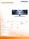 Monitor 49 cali LS49AG950NUXEN VA 5120x1440 DQHD 32:9 super szeroki 2xHDMI/1xDP 1 ms (GTG) płaski Gaming 2 lata d2d