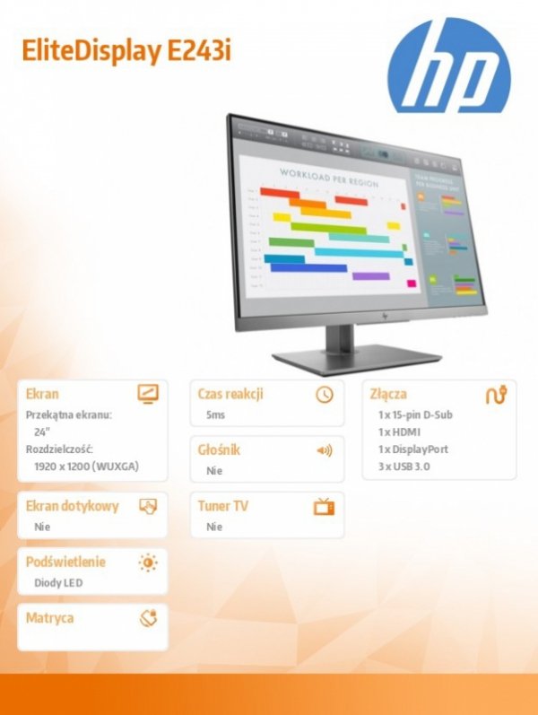 Monitor 24 EliteDisplay E243i 1FH49AA