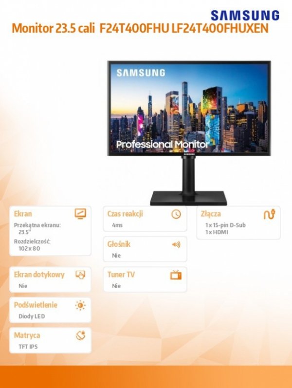 Monitor 23.5 cali  F24T400FHU LF24T400FHUXEN
