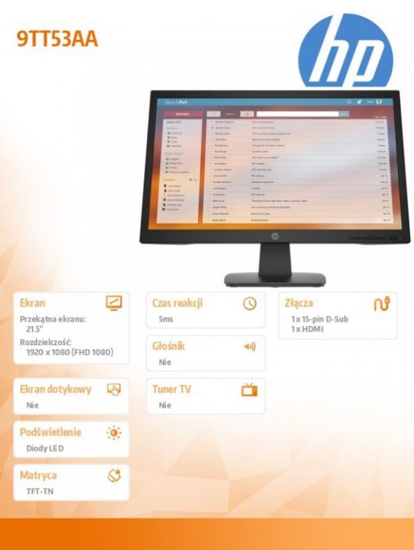 Monitor P22v G4 FHD 21.5 cala 9TT53AA