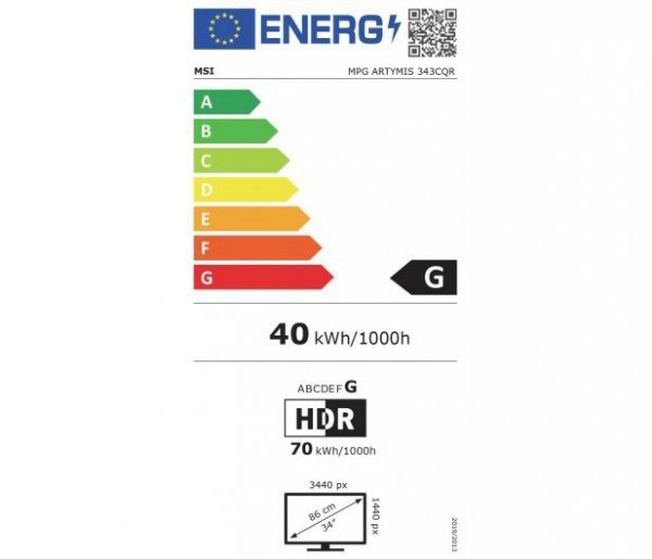 Monitor MPG ARTYMIS 343CQR 34&#039;&#039; Curve/LED/WQHD/NonT/165Hz/Black