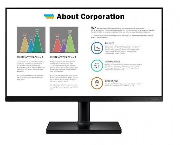 Monitor  24 cale T450FZ IPS 1920x1080 FHD 16:9 2xHDMI 1xDP 2xUSB 2.0 5ms 75Hz HAS+PIVOT głośniki płaski 3YOn-Site