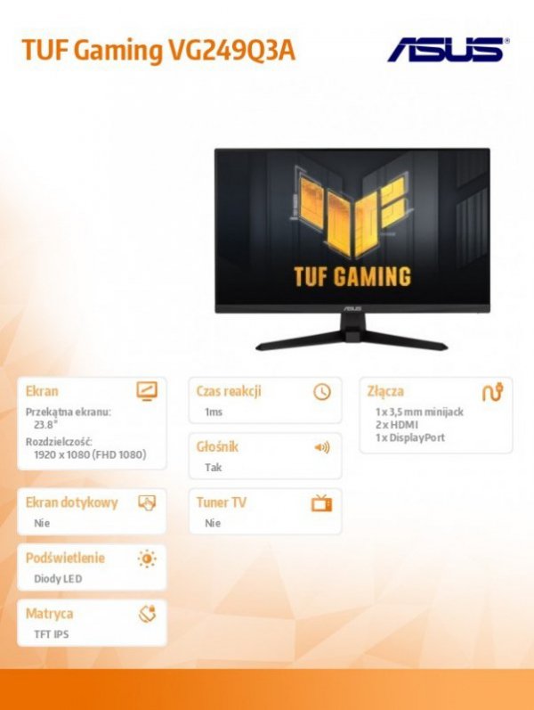 Monitor TUF Gaming 23.8 cali VG249Q3A