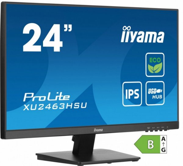 Monitor 24 cale XU2463HSU-B1 IPS,100HZ,ECO,3ms,SLIM,HDMI,DP,2x USB3.2 ,TCO,EPEAT