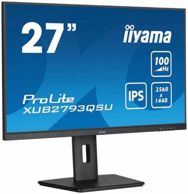 Monitor 27 cali ProLite XUB2793QSU-B6 IPS,QHD,HAS(150mm),100Hz,HDMI,DP,2x2W   2xUSB(3.2),FreeSync