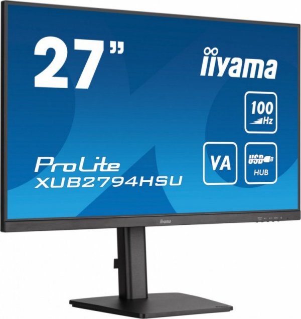 Monitor 27 cali ProLite XUB2794HSU-B6 VA,FHD,100HZ,4000:1,1MS,HDMI,DP,2xUSB,  FreeSync,2x2W,HAS(150mm),PIVOT