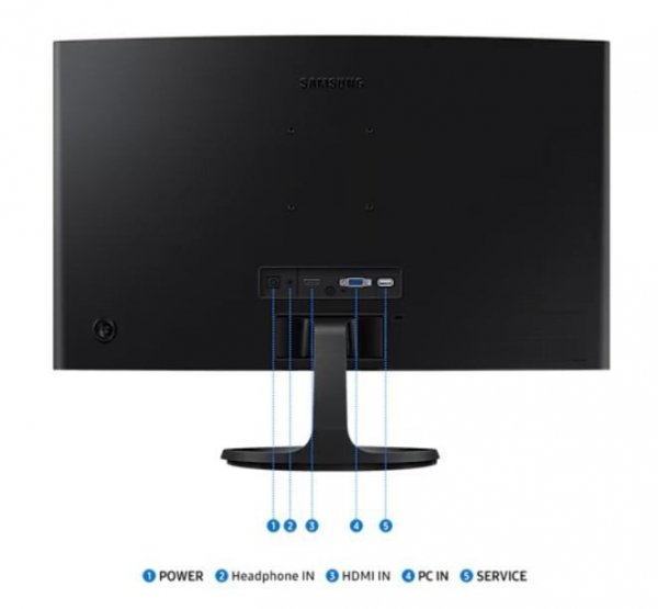 Monitor 27 cali S36GD VA 1920x1080 FHD 16:9 1xD-sub 1xHDMI 4 ms 100Hz zakrzywiony  1800R 2Yd2d (LS27D360GAUXEN)