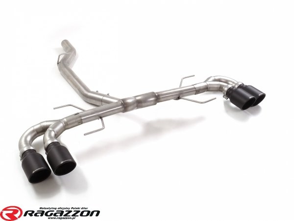 Tłumik końcowy przelotowy Alfa Romeo Giulia 2.0 Quadrifoglio style RAGAZZON BLACK 4x102mm sportowy wydech