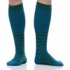VIM&VIGR - podkolanówki uciskowe II stopnia kompresji - NYLON - butelkowa zieleń w morskie paski
