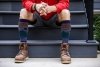 VIM&VIGR - męskie podkolanówki uciskowe II stopnia kompresji - NYLON  - granatowe z górskim motywem