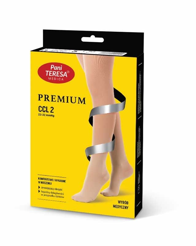 PANI TERESA PREMIUM Pończochy medyczne uciskowe samonośne CCL 2