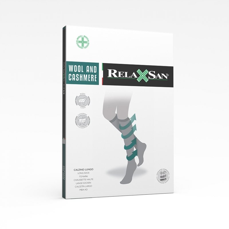 RELAXSAN Podkolanówki przeciwżylakowe z wełną i kaszmirem (ucisk 18-22 mmHg) Wool&amp;Cashmere 