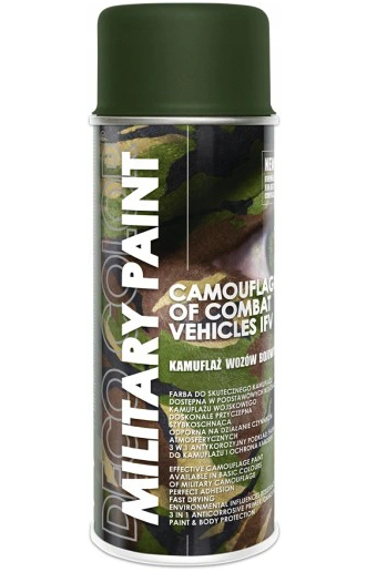 Farba spray maskująca do kamuflażu militarna wojskowa  6014 MAT Zielony MILITAARY PAINT 400ml
