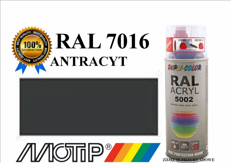 Lakier farba antracyt półmat 400 ml akrylowy acryl szybkoschnący RAL 7016 