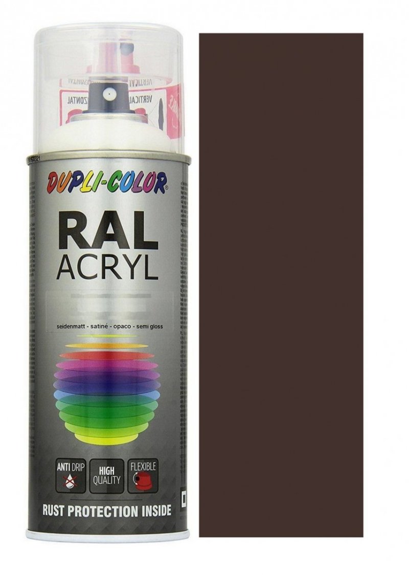 MOTIP lakier brąz czekoladowy farba połysk 400 ml akrylowy acryl szybkoschnący RAL 8017