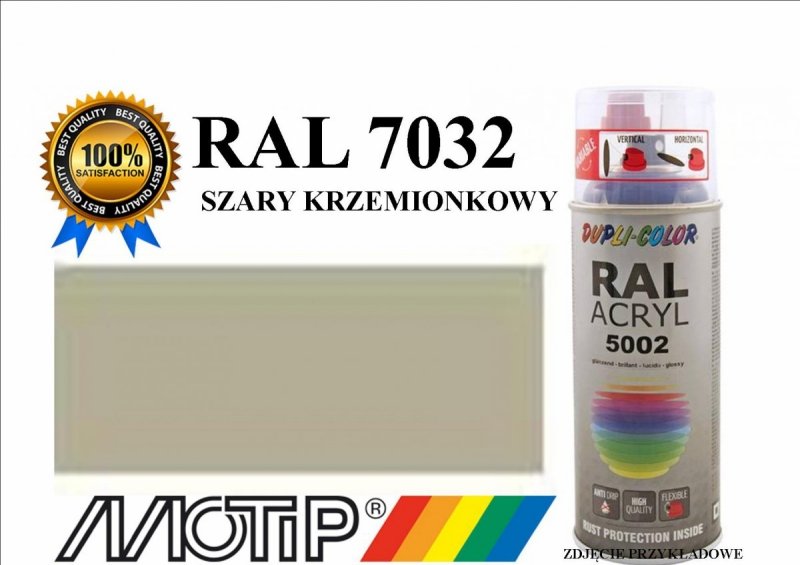 Lakier farba szary krzemionkowy połysk 400 ml akrylowy acryl szybkoschnący RAL 7032 