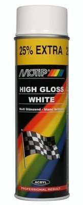 MOTIP lakier biały farba akrylowy spray 500 ml 