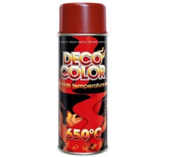 Spray lakier farba czerwony żaroodporny DECO COLOR do tłumików 650 
