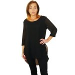 Tunika szyfonowa rękaw 3/4 z dłuższym tyłem r. 44