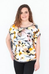 Bluzka z wzorem, fason nietoperz, Kreator Studio Mody, rozmiar 46
