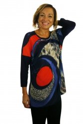 Bluzka, kimono, rękaw 3/4, wzór z przodu, Kreator Studio Mody, rozmiar 42