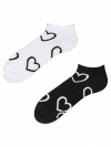 Black & White Hearts - Low Socks Good Mood