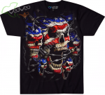 Patriotic Skulls Black - Liquid Blue