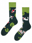 Koi Fish Waterlilies  - Bamboo Socks Good Mood