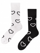Černobílá Srdce - Ponožky Good Mood