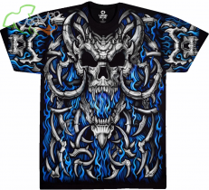 Blue Flame Skull - Liquid Blue