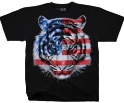 Patriotic Tiger - Liquid Blue