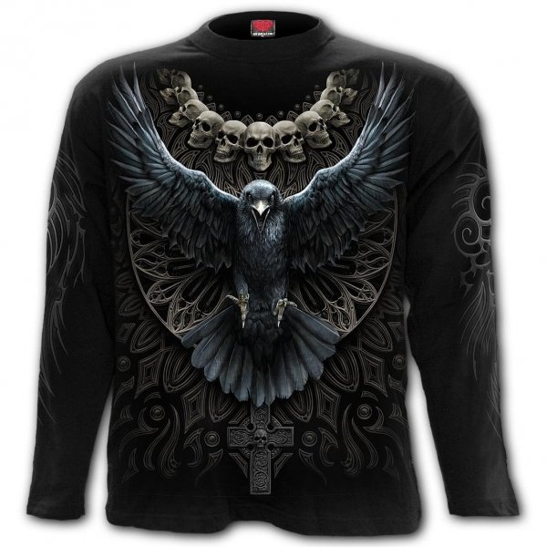 Raven Skull - Longsleeve Spiral