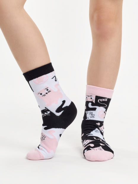 Sleepy Kitties - Junior Socks - Good Mood