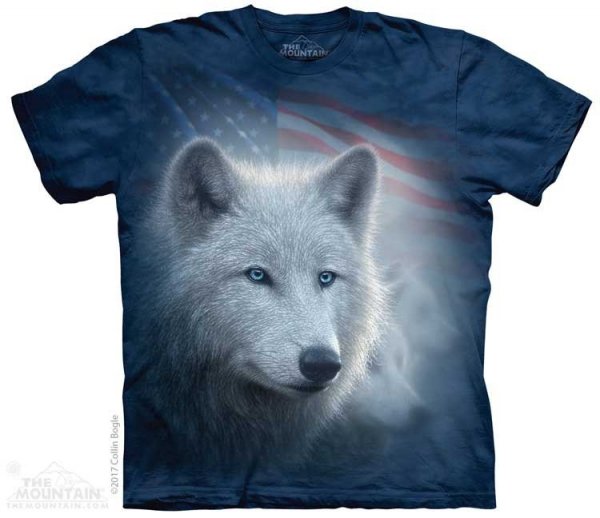 Patriotic White Wolf - The Mountain