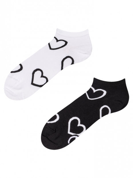 Black &amp; White Hearts - Low Socks Good Mood