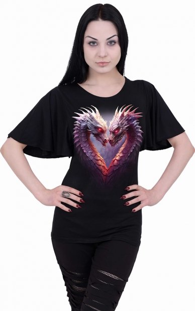 Heart of Dragons - Ladies Bat Top Spiral