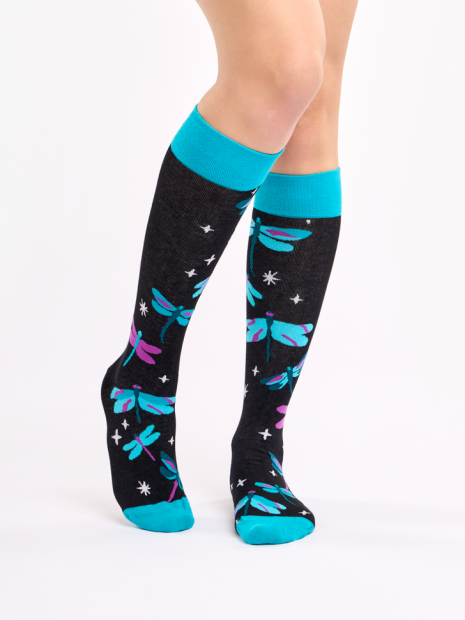 Dragonflies at Night - Knee High Socks