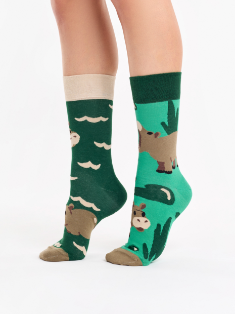 Swimming Hippo - Socks Good Mood