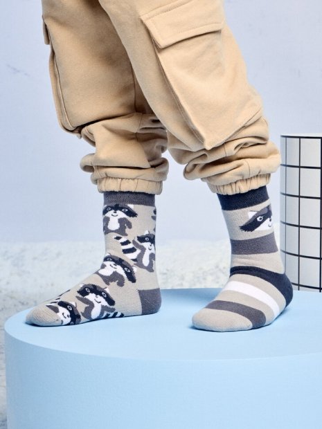 Happy Racoon - Warm Junior Socks - Good Mood