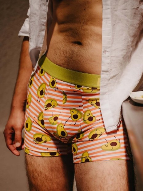 Funny Avocado - Mens Fitted Trunks - Good Mood