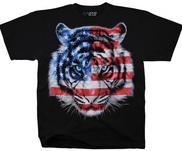 Patriotic Tiger - Liquid Blue