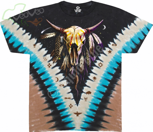 Bison Skull - Liquid Blue