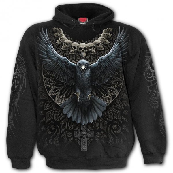 Raven Skull - Mikina -Spiral