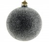 Christmas glass ball 8 cm - Pearly frost on black